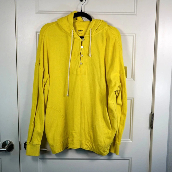 Aerie Hoodie Womens XS Yellow‎ Hooded Sweatshirt Oversized Beachy Athleisure - Picture 1 of 6